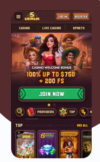 5Gringos Casino στο Κινητό